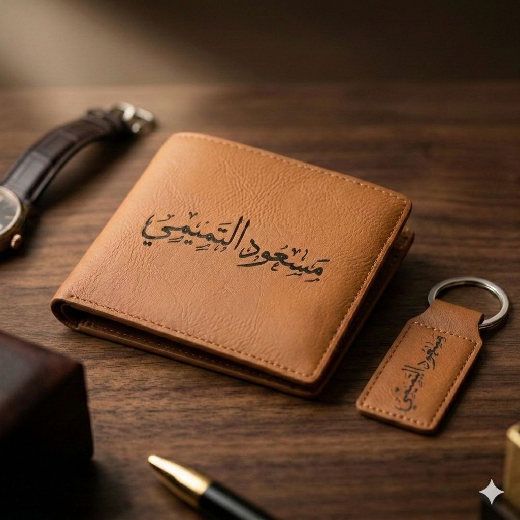محفظة جلد فخمة مع ميدالية