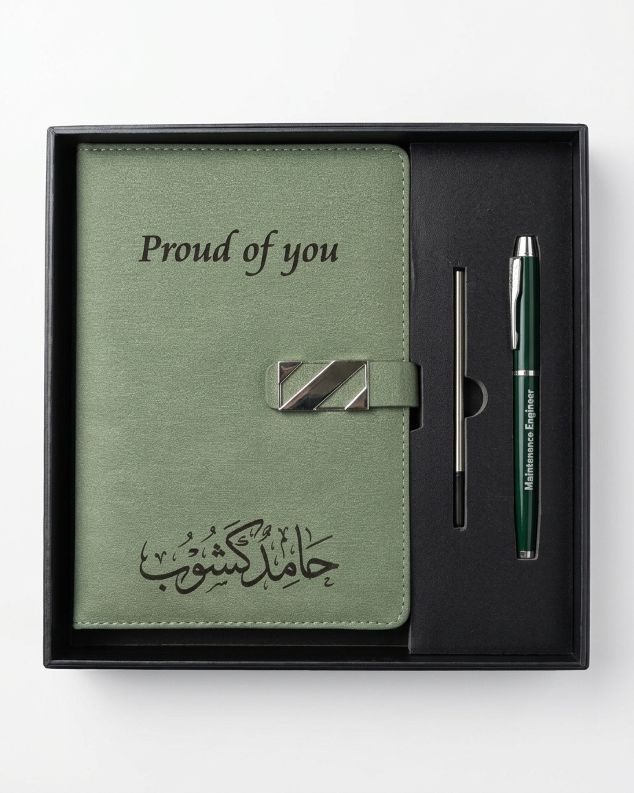 طقم دفتر مع قلم
